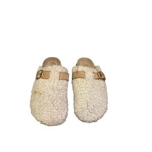 Cozy Cream Mules with Tan Accents